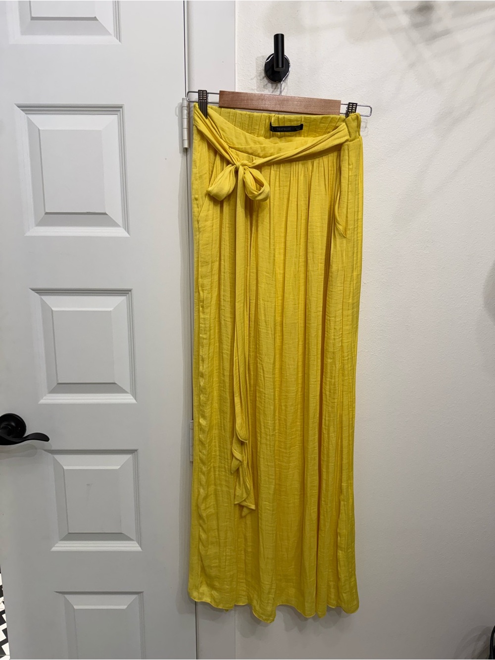 Zara Bright Yellow Tie-Waist Maxi Skirt